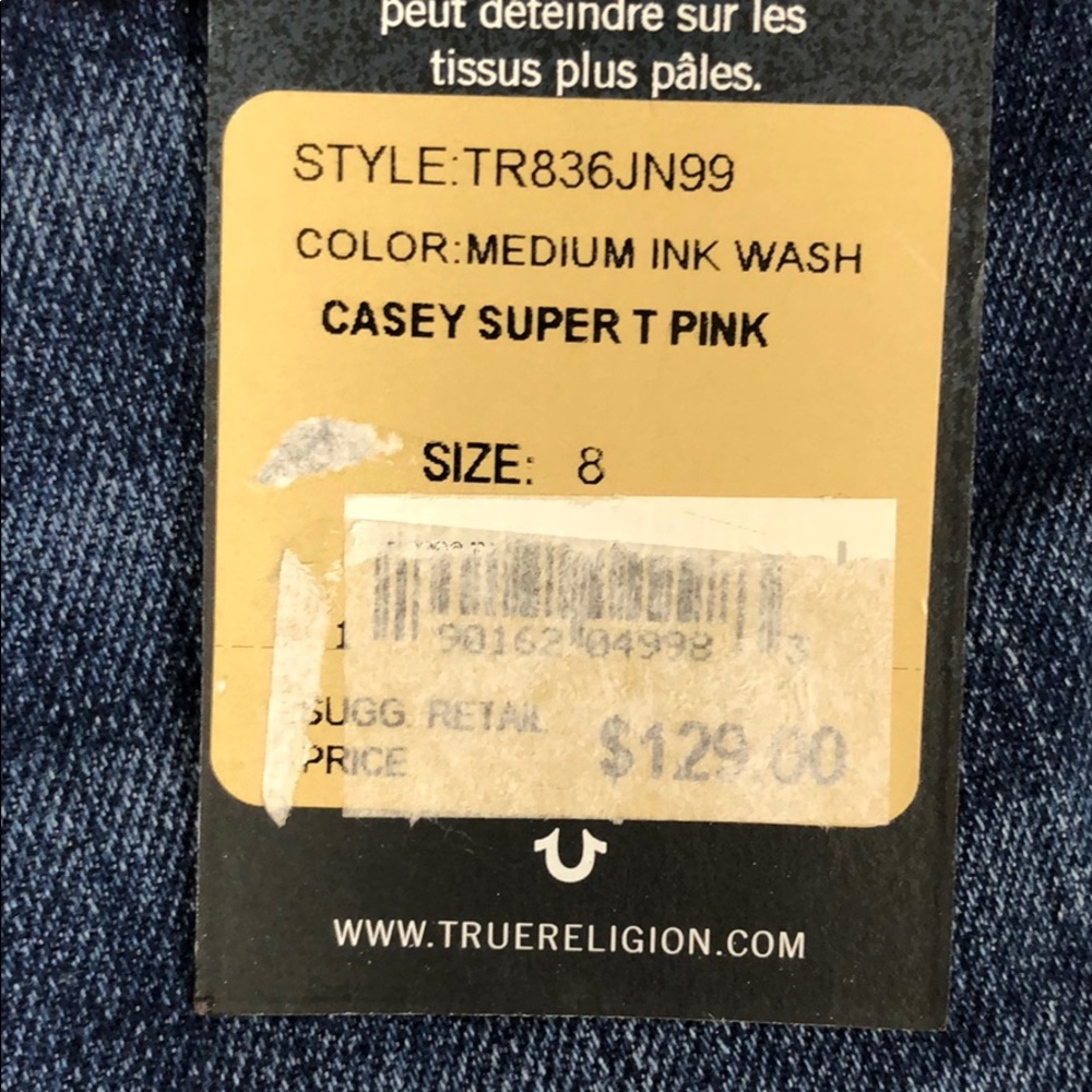 NWT True Religion Jeans Sz 8 - Picture 4 of 5